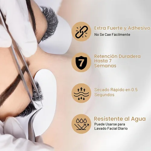 Vista 3 de EMEDA - Pegamento de extensión de pestañas sensibles, pestañas individuales de secado rápido 0.5s Glue Retention 7 Weeks Waterproof Strong Hold