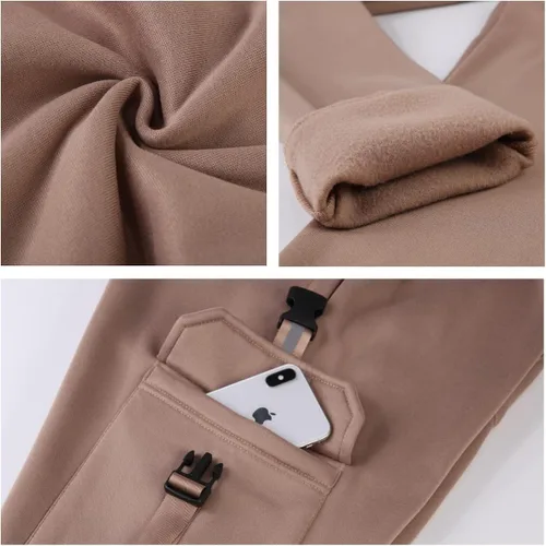 Vista 3 de IGEEKWELL Pantalones deportivos tipo cargo de forro polar para hombre