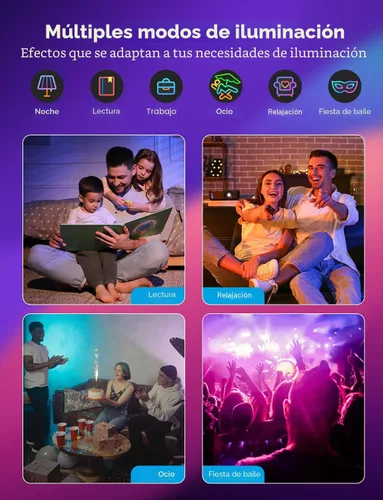 Vista 7 de Iluminación empotrable inteligente Govee de 4 pulgadas, luz LED RGBWW con conexión directa Wi-Fi Bluetooth, 65 modos de escena, compatible con Alexa