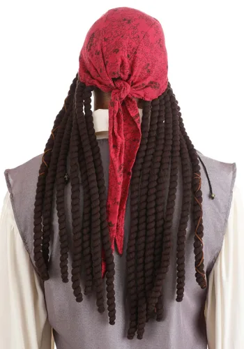 Vista 4 de Set de Banda y Rastas de Jack Sparrow para Adultos de Disney Multicolor