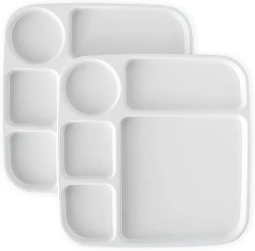 Vista 8 de Nordic Ware Bandeja de comida dividida con tapa, blanco, polipropileno apto para microondas