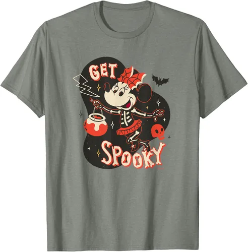 Vista 31 de Disney Disfraz de esqueleto de Minnie Mouse para Halloween, camiseta espeluznante Negro
