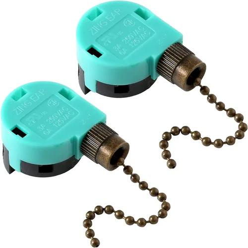 Vista 12 de Interruptor de ventilador de techo ZE-268S6 de 3 velocidades de 4 alambres de bronce Zing Ear para ventiladores de techo lámparas y luces de pared
