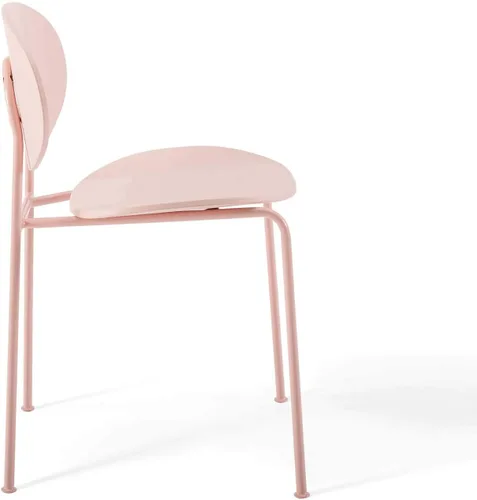 Vista 9 de Modway Palette - Silla moderna de plástico moldeado para comedor, color rosa, juego de 2, viene totalmente montada