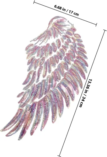 Vista 2 de DOITOOL 2pcs Angel Wing Embroidered Sequin Patches DIY Clothes Accessory Large Colorful Wings Design Iron-on Patch for Costume and Craft