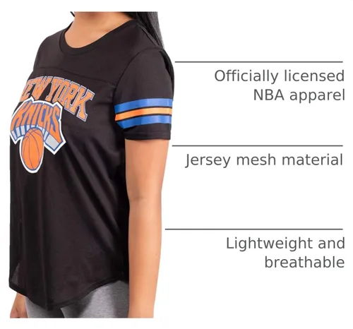 Vista 5 de Ultra Game - Camiseta de malla súper suave oficial de la NBA para mujer