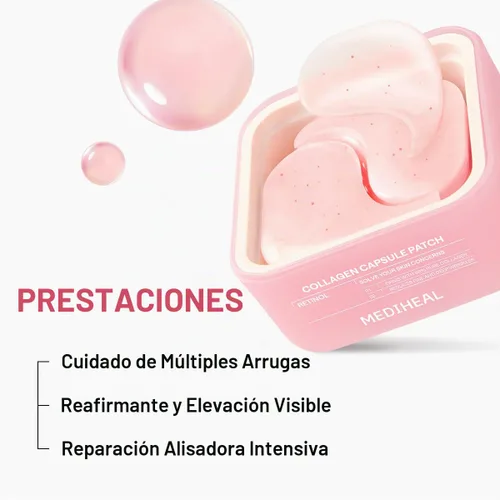 Vista 4 de Mediheal Parche de Colágeno en Cápsula_Retinol para Levantar Arrugas with Encapsulated Retinol, Caffeine Wrinkles & Firming Care 70mm Wide