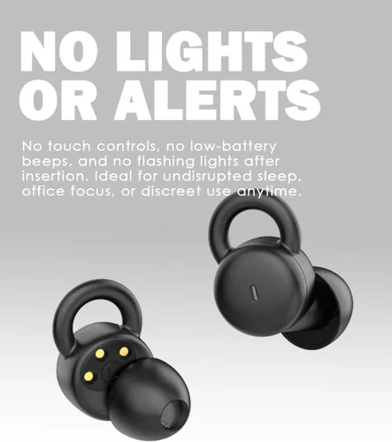 Vista 5 de Los auriculares invisibles más pequeños para dormir, cómodos, con bloqueo de ruido, auriculares inalámbricos Bluetooth planos para dormir de lado