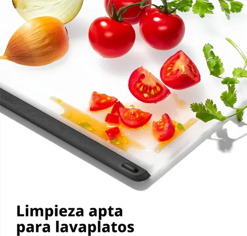 Vista 6 de OXO Good Grips - Tabla de cortar y para carvar de plástico Base antideslizante, ranuras profundas para jugos, tabla de tallar plástico, tabla