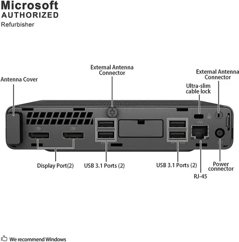 Vista 4 de HP Mini escritorio 800 G4 Intel i7-8700T hasta 4.00GHz 32GB DDR4 256GB NVMe SSD integrado Wi-Fi BT Dual Monitor compatible con teclado y mouse