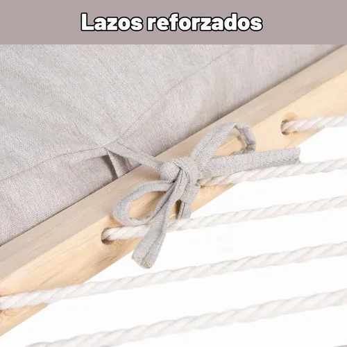 Vista 3 de SUNCREAT Almohada de hamaca desmontable extra grande para exteriores con lazos, café