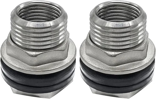 Vista 9 de Beduan Manguera de jardín inoxidable para mamparo, conector de tanque de agua macho de 3/4 GHT a 1/2 hembra, montaje a granel para barriles