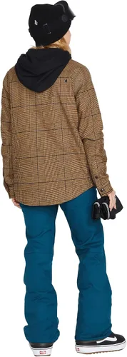 Vista 7 de Volcom Chaqueta de franela de snowboard y esquí de invierno con capucha para mujer
