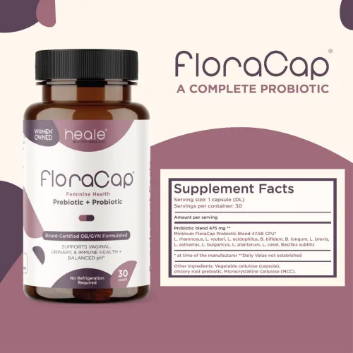 Vista 8 de FloraCap Probióticos vaginales para mujeres, 30 cápsulas orales, probióticos formulados por médicos para la salud femenina, el pH, el tracto