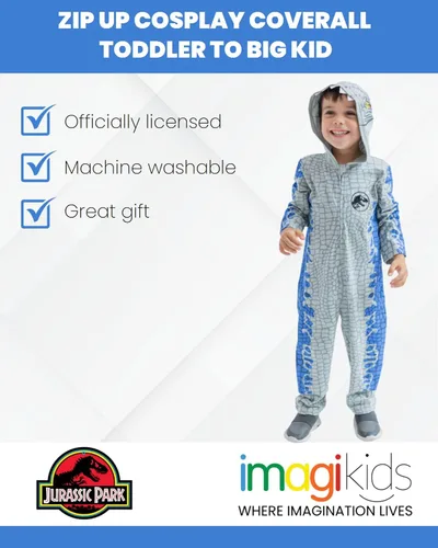Vista 3 de Jurassic World Mono azul Park para niños pequeños a niños grandes
