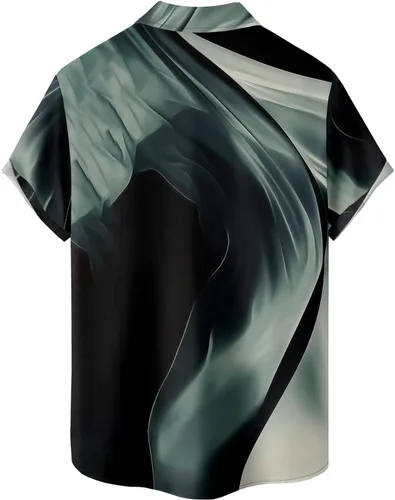 Vista 2 de WRITKC Tropical Shirts Button Down Holiday Casual Hawaiian Short Sleeve Men Loose Beach Shirts