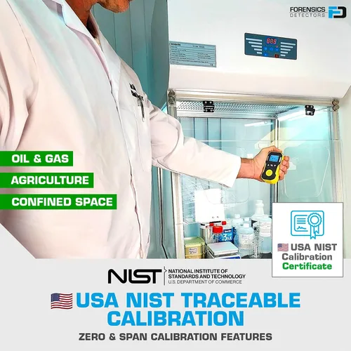 Vista 4 de Monitor H2S de Forensics Calibración y certificado NIST de EE. UU. A prueba de polvo y explosiones Recarga USB Alarmas de sonido, luz
