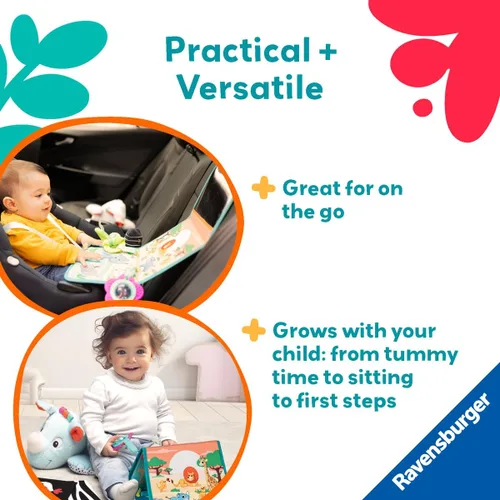 Vista 5 de Ravensburger Play+ Estación de actividad 3 en 1 Tummy Time - Rhino Alfombra de juego interactiva Fomenta las habilidades motoras y la exploración