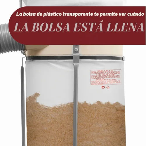 Vista 5 de Peachtree Woodworking Supply Bolsa de repuesto para colector de polvo de plástico transparente