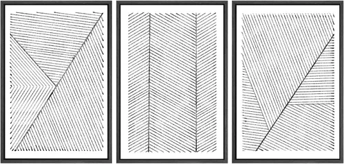 Vista 37 de SIGNWIN Framed Canvas Print Wall Art Set Duotone Pastel Grunge Polygons Abstract Geometric Illustrations Minimalism Modern Art Decorative Boho for
