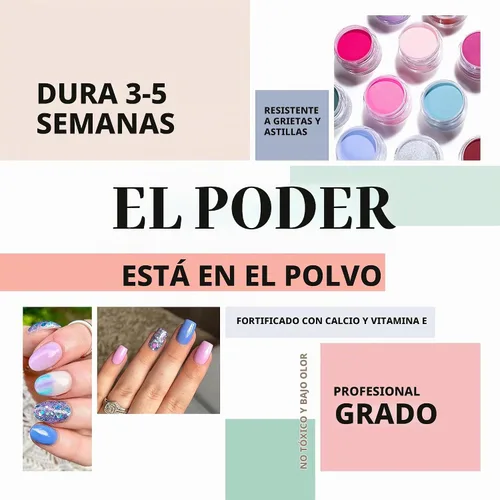 Vista 3 de Polvo de Inmersión de Uñas Revel Nail - Polvo Azul para Uñas, Esmalte de Uñas con Resistencia a las Astillas, Polvo de Inmersión para Uñas