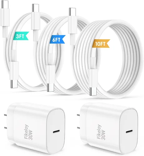 Vista 8 de Cargador de Bloque USB C de carga rápida para iPhone 17 16 Pro Max, cargadores USB-C de 30 W con cable largo de carga rápida tipo C de 3/6/10 pies