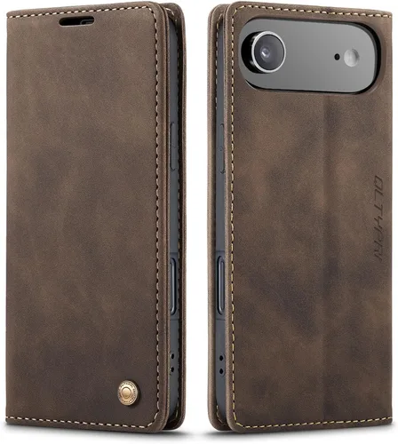 Vista 70 de QLTYPRI Para iPhone Air Case Wallet Con Tarjetero, Vintage PU Cuero Kickstand Cierre Magnético A Prueba De Golpes Folio Libro Funda Para IPhone 17