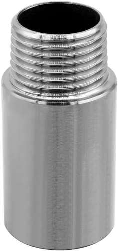 Vista 2 de Accesorio de tubo de acero inoxidable 1/2" NPT macho x 1/2" NPT hembra rosca boquilla tubo fundido de 2" (50mm) de longitud 2 piezas