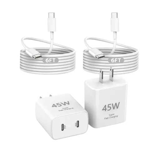Vista 10 de Cargador rápido para iPhone, cargador para iPhone 14 [certificado MFi] de 40 W, bloque de cargador de pared plegable de doble puerto USB-C rápido