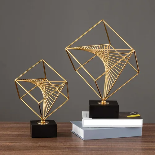 Vista 3 de Chinese feng Shui Statue Sculpture Golden Hollow Square Piano Ornaments Made of Alloy Material，Decor Ornaments for Home Bathroom Room Bedroom