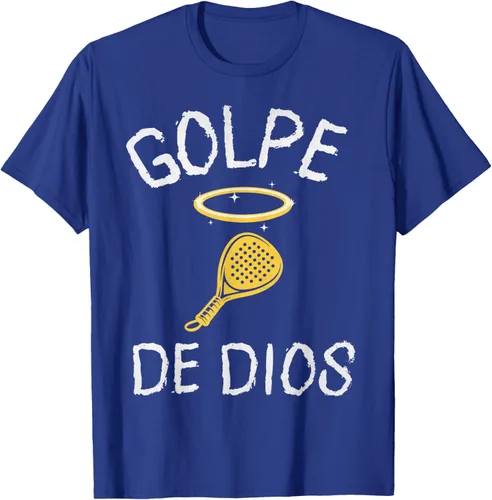 Vista 22 de Golpe De Dios Padel Player Sport in Spanish En Espanol Men's T-Shirt