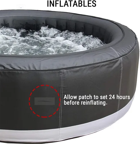 Vista 5 de Kit de parches de sellado de fugas para bañera de hidromasaje y piscina, transparente, ultra adhesivo, impermeable, reparación para vinilo, PVC