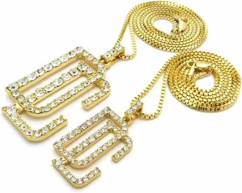 Vista 4 de Juego de collar de cadena de cadena de cuerda con dije de cruz para hombre, Metal, Circonia cúbica