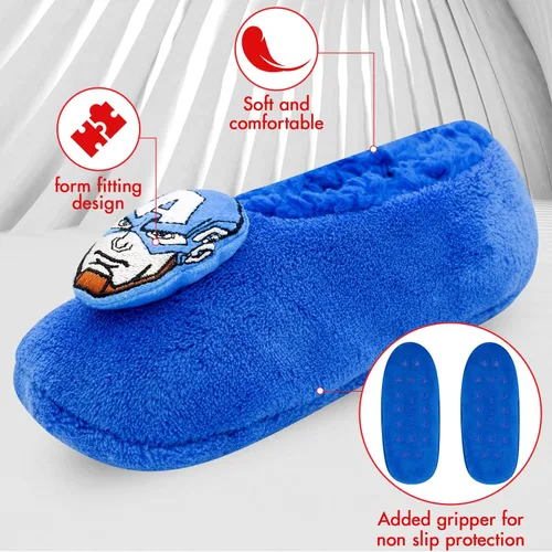 Vista 2 de Marvel Calcetines y pantuflas para niños con Spiderman, Capitán América, Iron Man y Vengadores, paquete de 2 y 3 unidades, pantuflas para niños