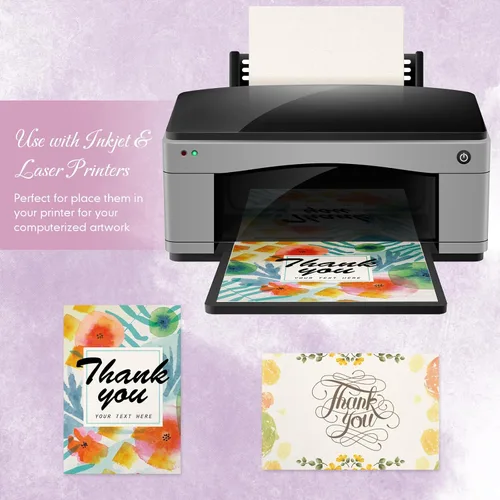 Vista 3 de Geosar 200 hojas de cartulina de lino de 4 x 6 pulgadas, cartulina de invitación, papel pesado de impresora de 92 libras, 250 GSM, cartulina