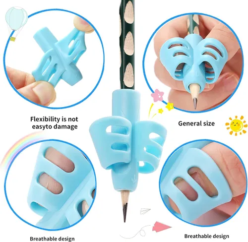Vista 3 de KIGEAPUEL 20 piezas de empuñaduras para lápices para niños, entrenamiento ergonómico de la escritura, soporte para lápices, herramienta de escritura