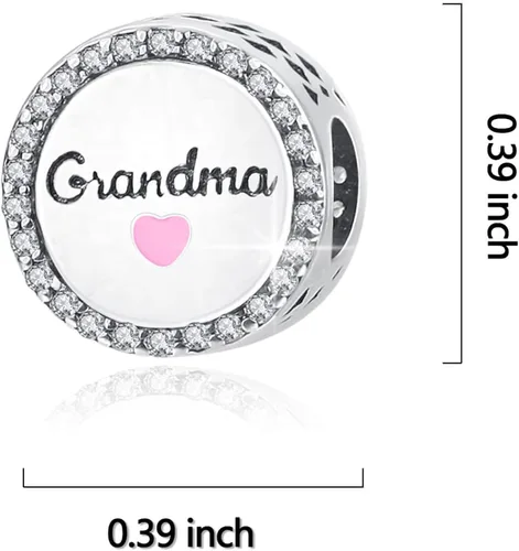Vista 7 de LUXILLA Abalorio de plata de ley 925 para madre, hija, abuela, para familia, amor, madre, hija, abuela, para pulseras, collares, dijes, joyas