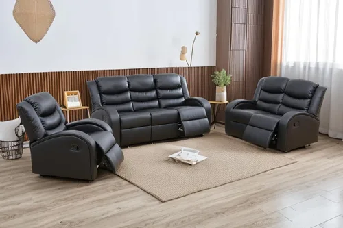 Vista 7 de A Ainehome Sofá reclinable de lujo, juego de muebles de sala de estar, sofá reclinable para caravana, sofá biplaza reclinable, para sala de estar
