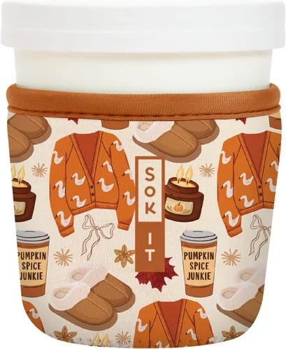 Vista 33 de Sok It IceCreamSok Cubierta de Neopreno Aislante (Floral Abstracto, Pintas de Helado Rectas)