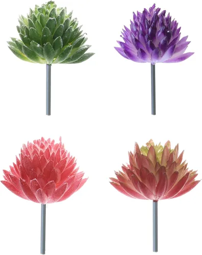 Vista 2 de BCP 4 piezas de mini suculentas artificiales, plantas de cactus, flores, materiales de bricolaje para plantas, pared, 4