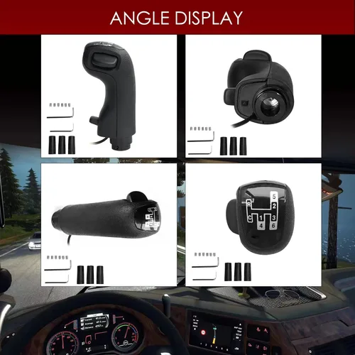 Vista 4 de mapleza USB Simulator Shifter Gearshift Knob Applicable for Logitech G29 G27 G25 TH8A Gearshift Knob for People Truck for ATS & ETS2 Gaming PC