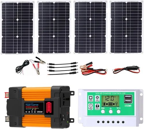 Vista 10 de Kit de inversor solar de 4000 W/6000 W con paneles de 100 W y controlador de carga de 50 A, sistema de energía fuera de la red para respaldo