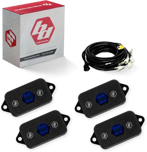Vista 10 de Kit de luz LED para roca Baja Designs - 4 piezas. LED con arnés de cableado (blanco)