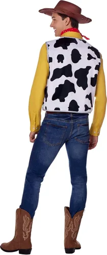 Vista 2 de Spirit Halloween Toy Story - Kit de disfraz de Woody para adultos, con licencia oficial, Disney, disfraz de Sheriff Woody