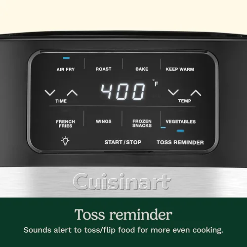 Vista 4 de Cuisinart Freidora de aire de cesta de 4.5 cuartos de galón, luz interior, piezas aptas para lavavajillas, 4 preajustes, asar, hornear, asar, freír