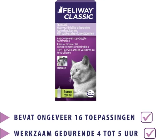 Vista 6 de Feliway Espray portátil calmante con feromonas clásicas para gatos (20 mL)