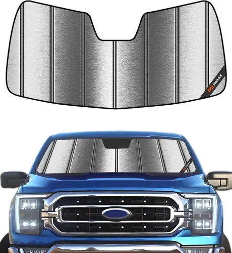 Vista 20 de Pigenius Parasol para parabrisas para Ford F-150 2021-2025 Parasol para ventana delantera - AstraGuard Plateado