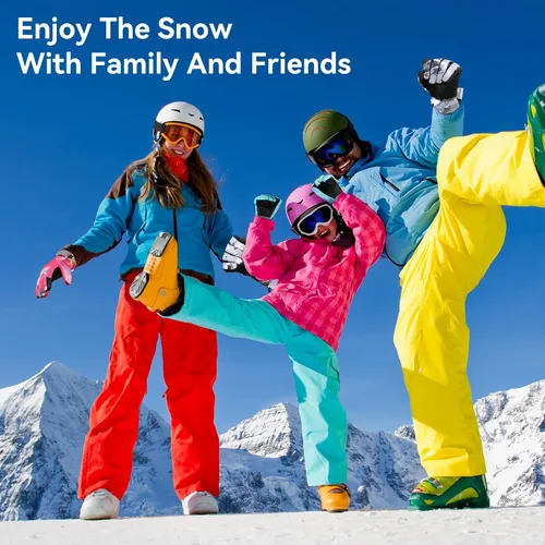Vista 4 de Guantes para clima frío, guantes de esquí, guantes de nieve, guantes de invierno impermeables, hombres y mujeres, para padres e hijos