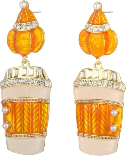 Vista 18 de Madison Tyler Thanksgiving Earrings for Women Cute Fall Pumpkin Jewelry Hoguera-Small