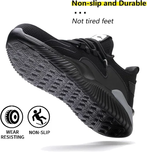 Vista 5 de Steel Toe Work Shoes for Men Women Lightweight Industrial & Construction Slip Resistant Puncture Proof Safety